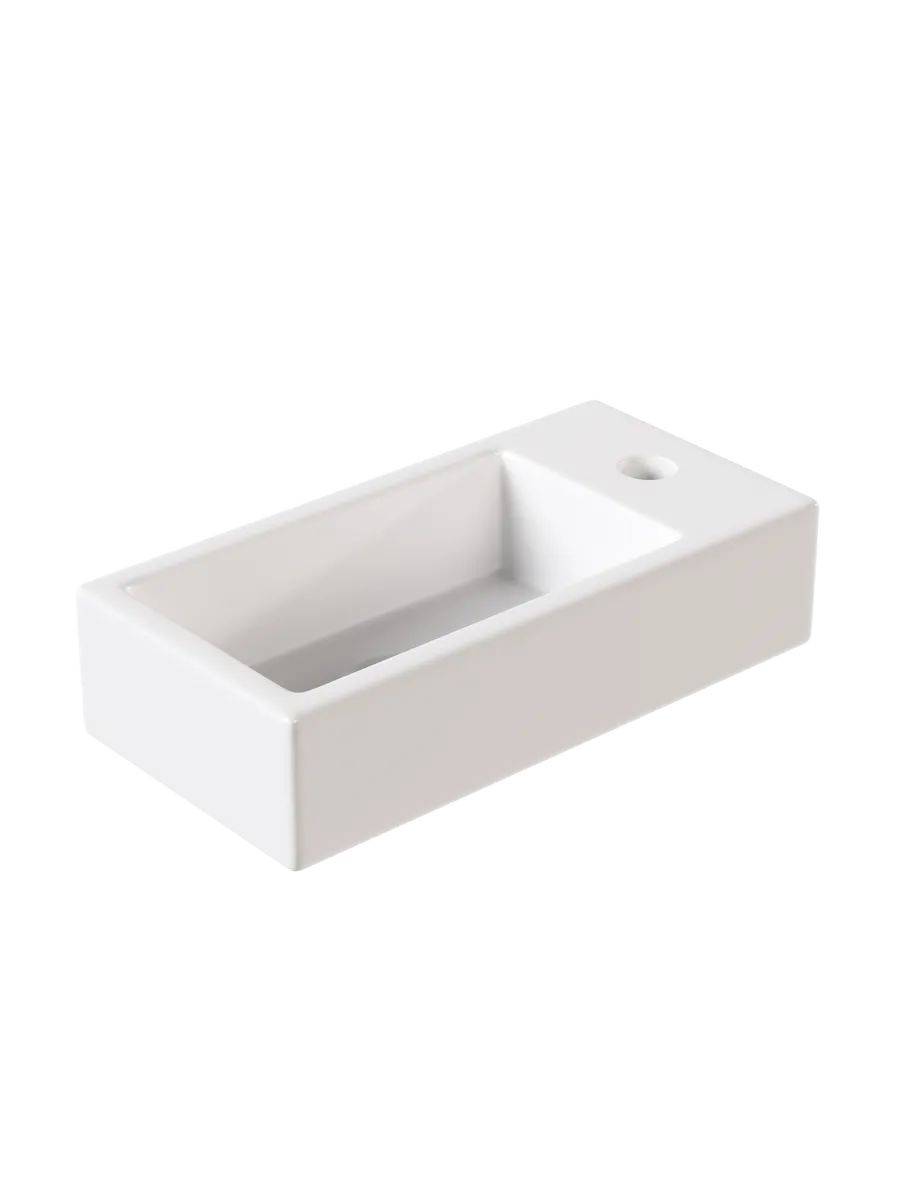 Раковина Watersense Mia 37 W00027 правая, белая фото 12