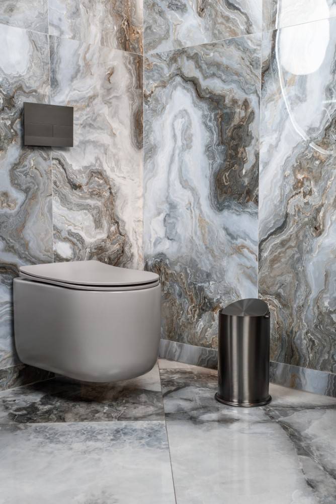 Мусорное ведро Boheme 10916-GM с вращающейся крышкой, Gun Metal фото 3