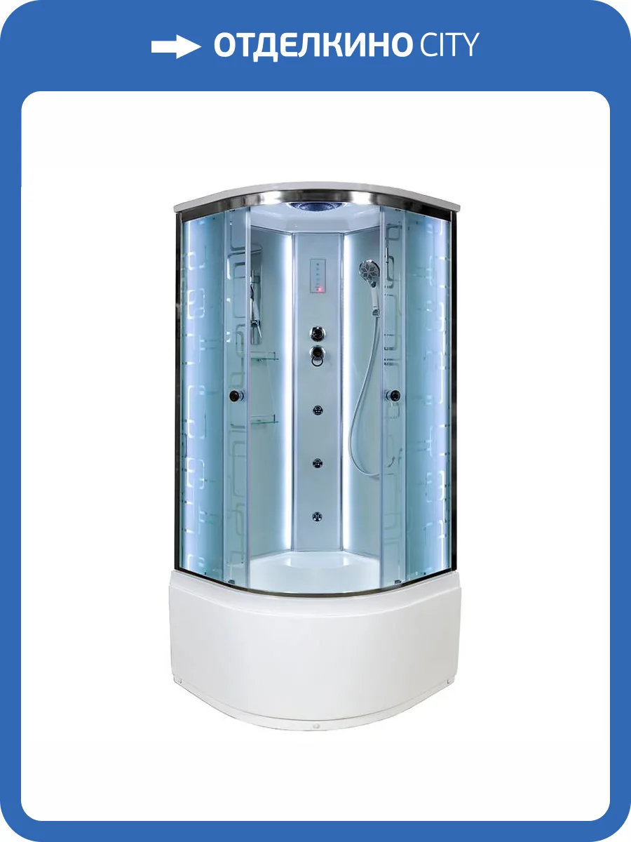 Душевая кабина AvaCan EM4510LED+GM с подсветкой и гидромассажем, 100x100x220 фото 14