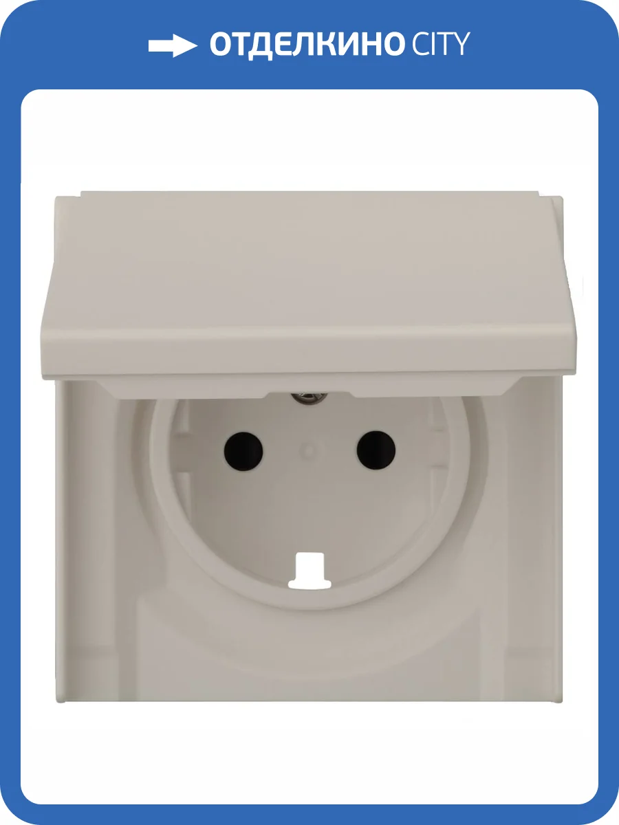 Лицевая панель для розетки 2к+з с крышкой Rikett 35634 LN лен фото 2