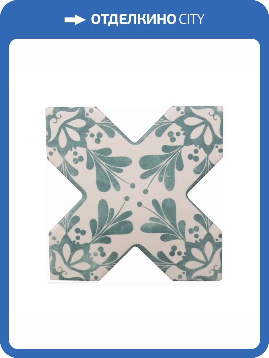 Керамогранит Cevica Becolors Cross Dec. Stencil Lagoon 13.25x13.25 фото 3