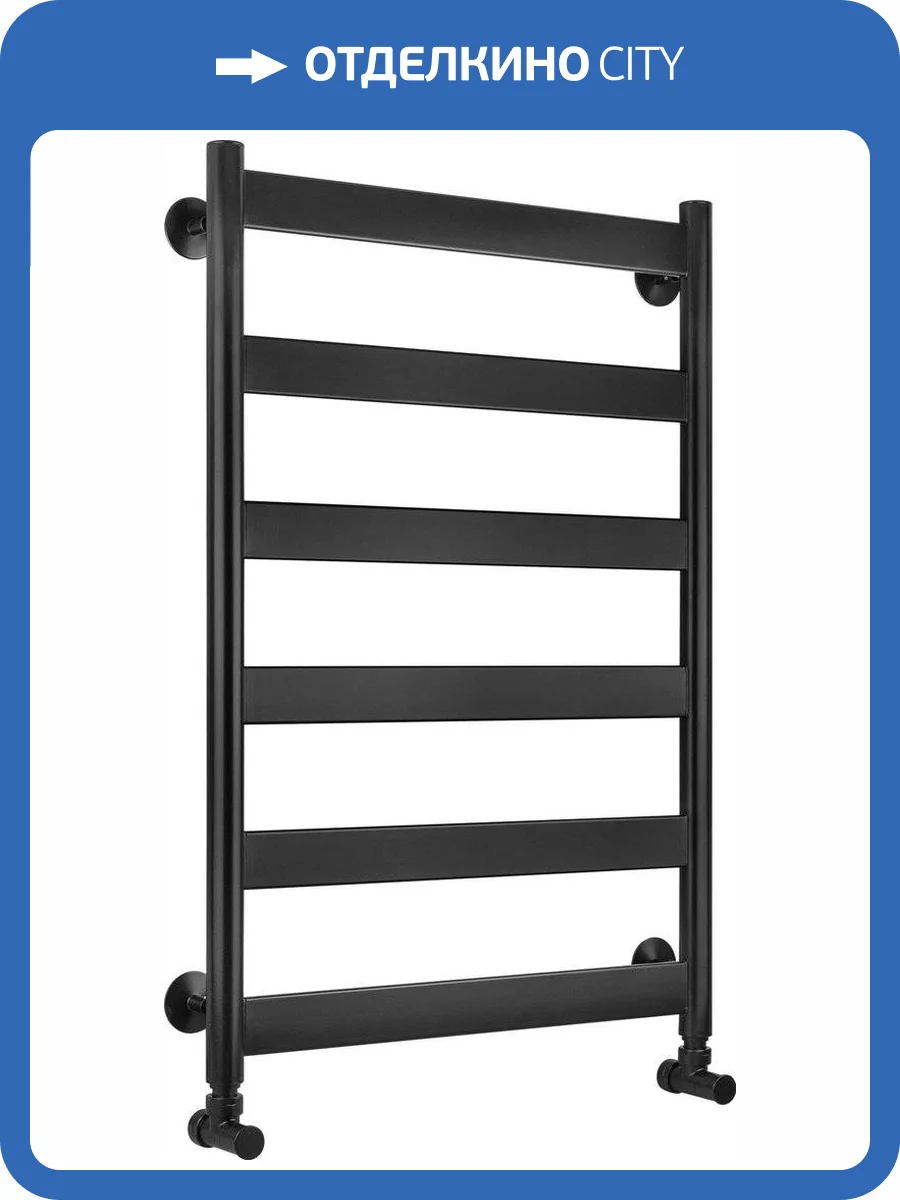 Полотенцесушитель водяной Secado Комано 2 80x50, черный матовый, с комплектом подключения фото 4