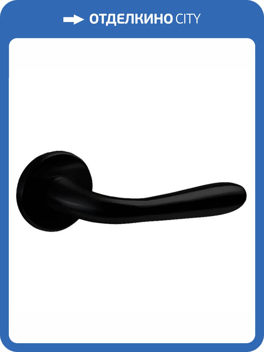 Дверная ручка Profil Doors Goccia на розетке RO02 черный матовый (комплект из 2 шт) фото 2