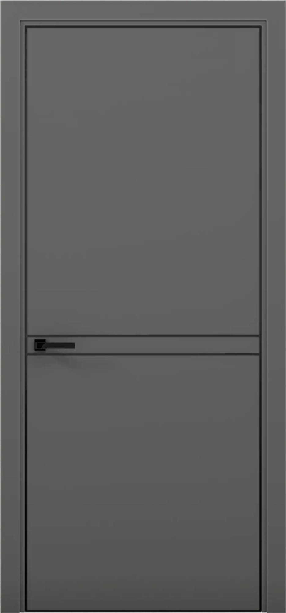 Межкомнатная дверь глухая Brandoors Estetica 09 Полотно Антрацит, Кромка Алюминий Черный 2000х700