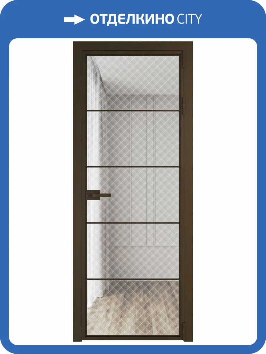 Межкомнатная дверь Profil Doors 5 AX цвет профиля Деорэ, стекло безопасное 6 мм ромб белый 800x2000 фото 2