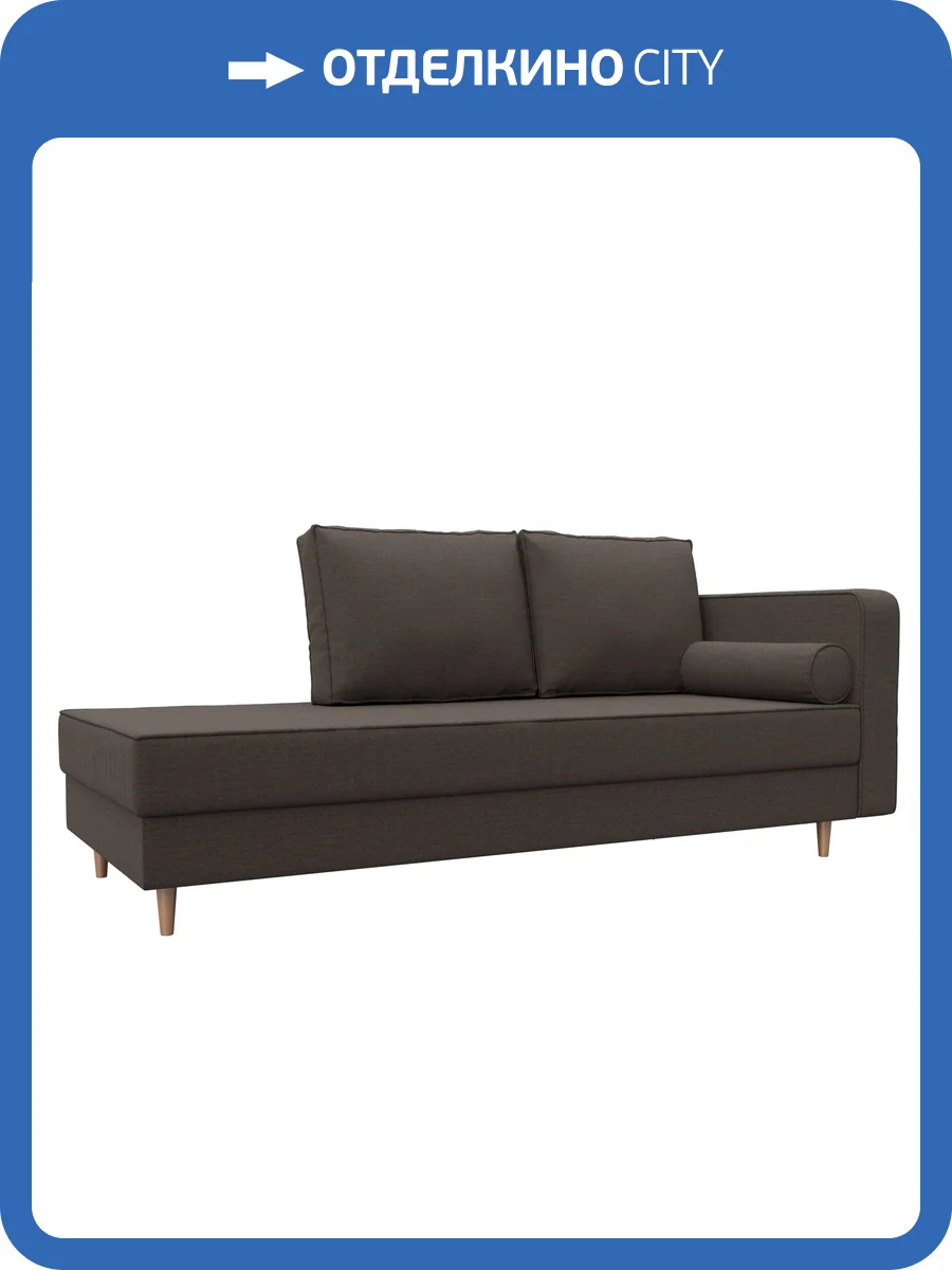 Кушетка Лига Диванов Прайм 125321 амур коричневый, правая фото 8