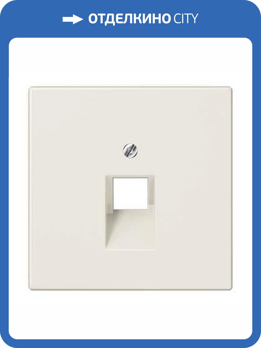 Накладка 1-ой наклонной телефонной/компьютерной розетки Jung LS 990 бежевая LS969-1UA фото 2