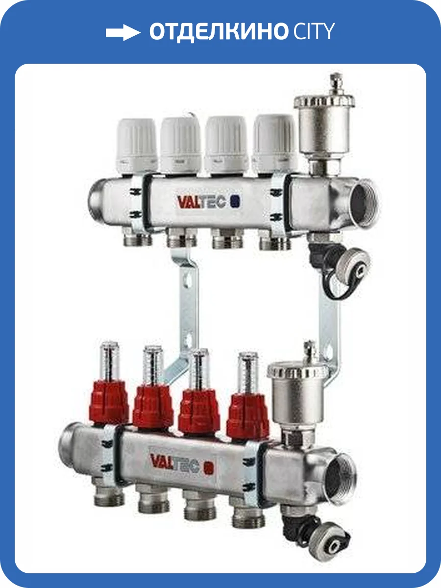 Коллекторная группа VALTEC НЕРЖ со встр. расх. в сборе, 1х11 вых. Евроконус 3/4 VTc.586.EMNX.0611 фото 2