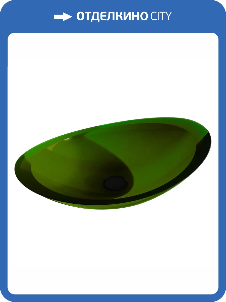 Раковина Abber Kristall AT2808Emerald накладная, прозрачная, 60 см, зеленая фото 6