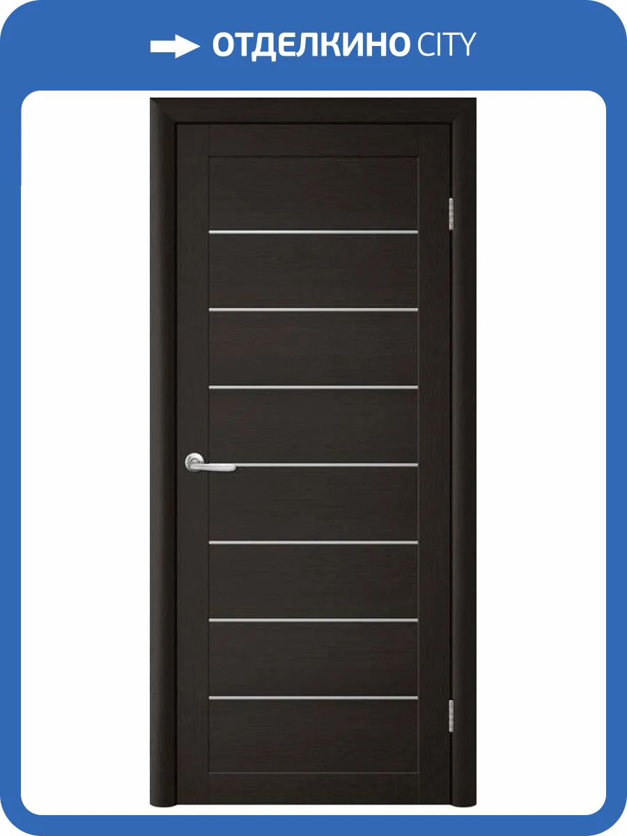 Межкомнатная дверь Albero Т-1 остеклённая лиственница тёмная мателюкс 800x2000 фото 2