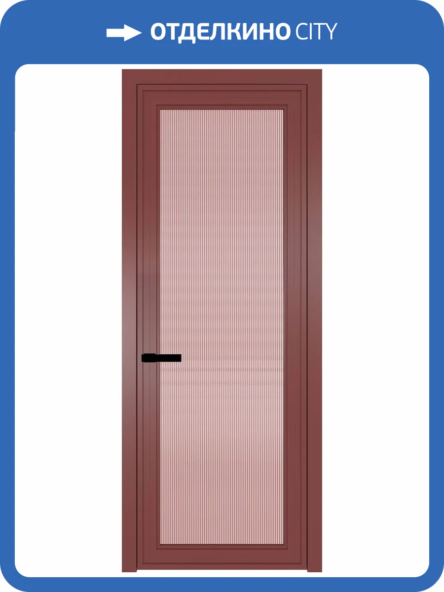 Межкомнатная дверь Profil Doors 1 AGP цвет профиля Красный антрацит, стекло безопасное 6 мм мору розовое 700x2000 фото 2