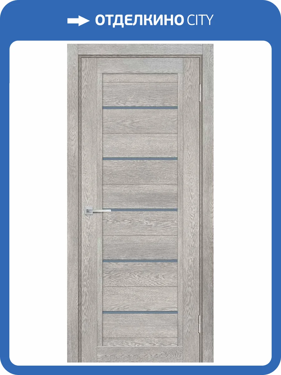 Межкомнатная дверь экошпон Мариам Техно 809, остекленная, чиаро гриджио 400x2000 фото 2