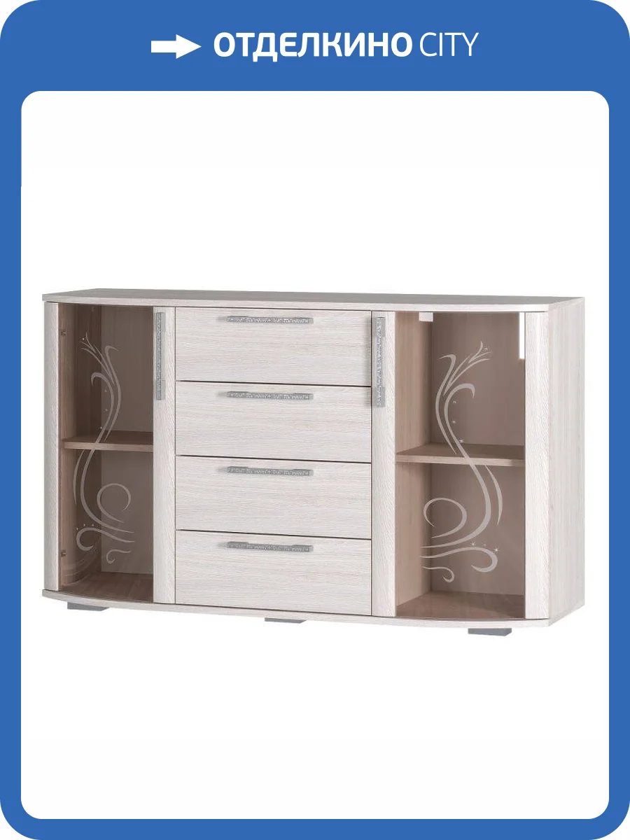 Комод БТС МЕБЕЛЬ Флорида 00-00143348 ясень/белый фото 6