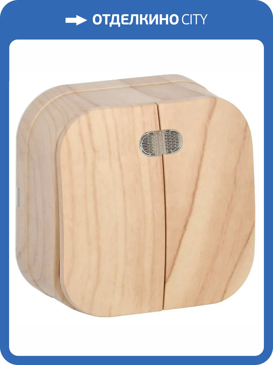 Выключатель 2-клавишный IEK Glory EVH21-K34-10 сосна фото 8