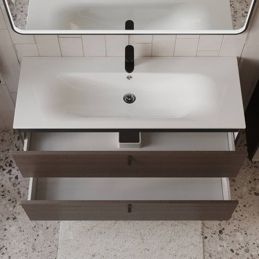 Тумба с раковиной Terminus Kontur KON101202200001O венге, графит, 120x62 фото 2