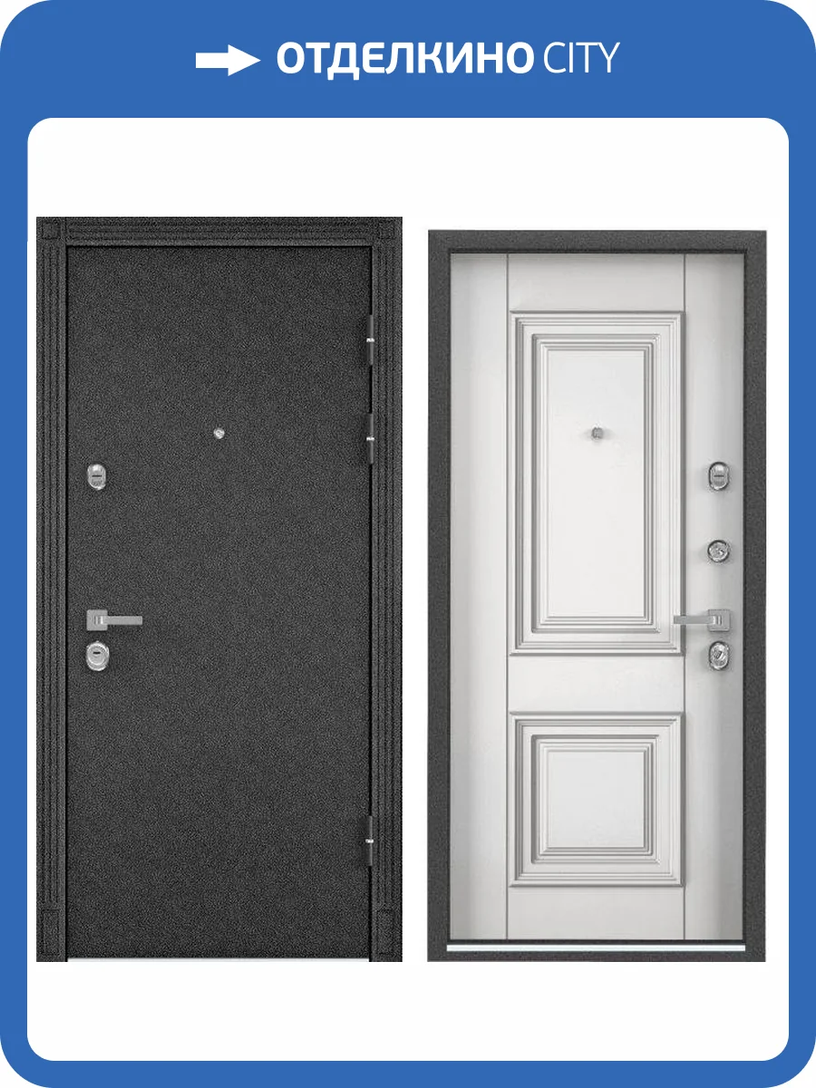 Входная стальная дверь Torex PROFESSOR-4+ 02 MP 10139 Черный шелк/Белый (арт. КТ Белый) 2000x880 фото 2