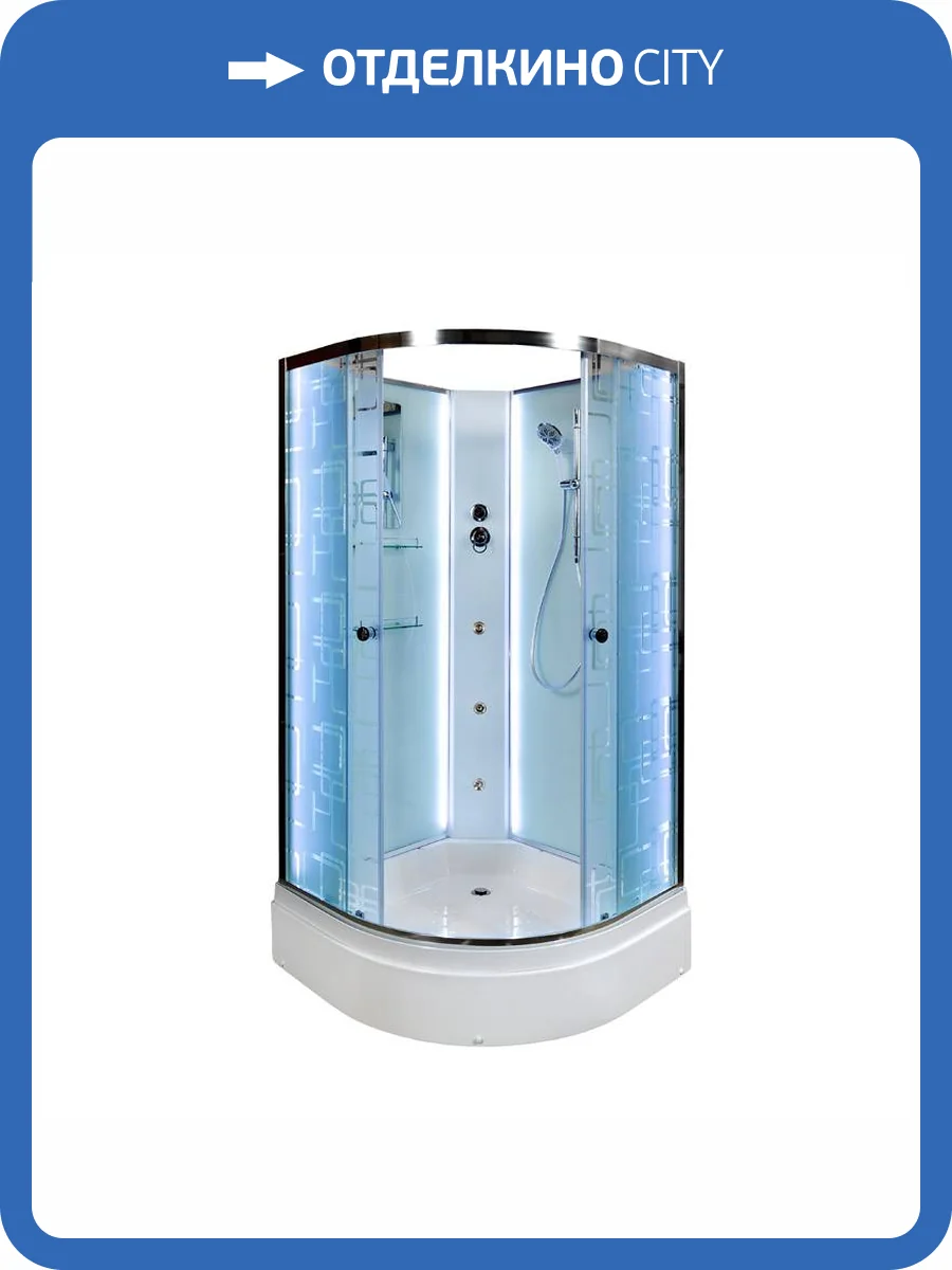 Душевая кабина AvaCan EM3011NLED+GM с подсветкой и гидромассажем, 110x110x210 фото 14