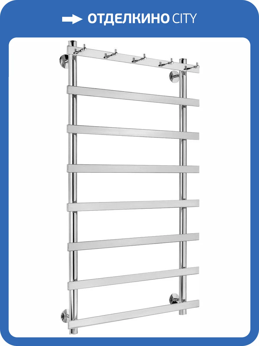 Полотенцесушитель электрический Secado Понтида 1 К 100х50, хром, R фото 4