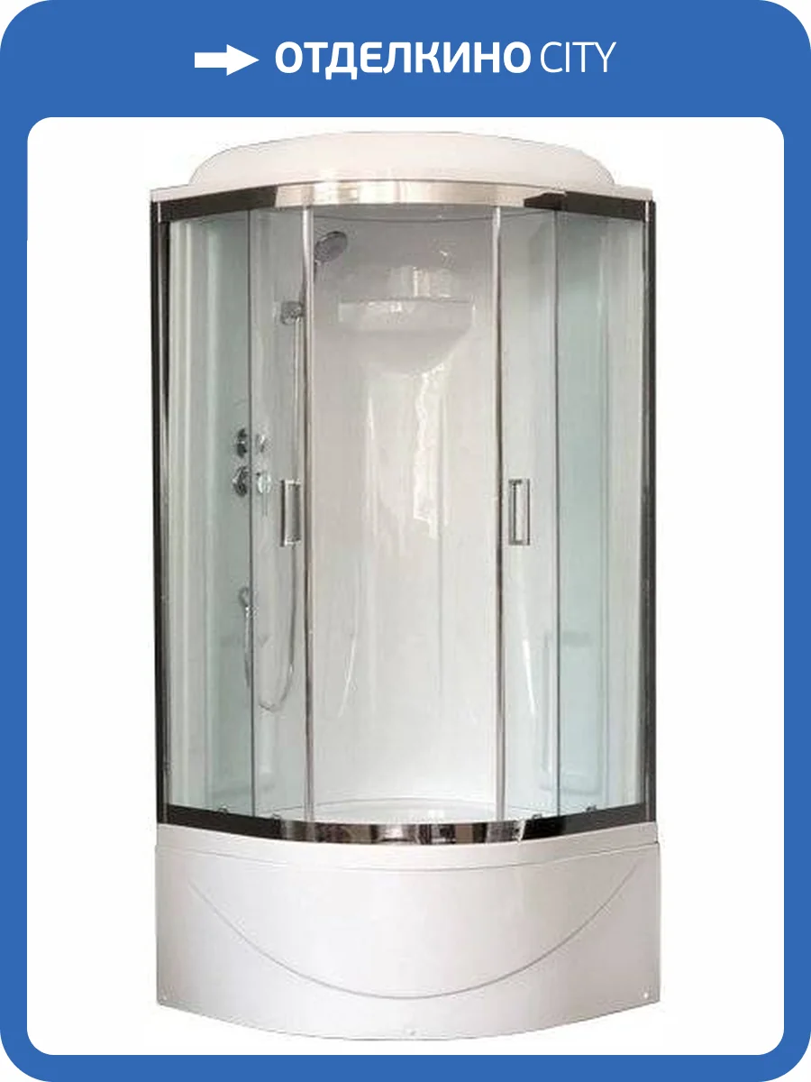 Душевая кабина Royal Bath RB90BK1-T-CH с высоким поддоном, с сиденьем фото 4