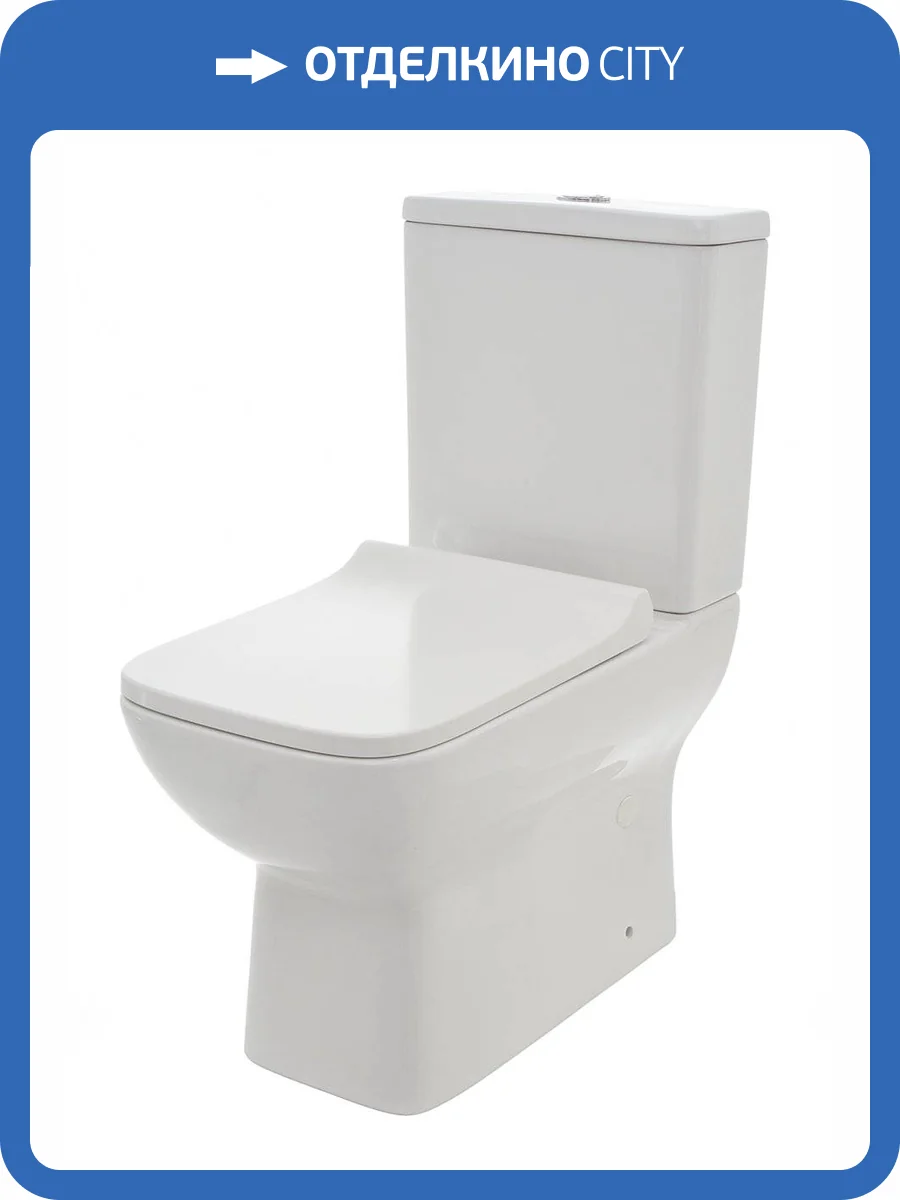 Чаша для унитаза-компакта AQUAme AQM1004 напольного Rimless с сиденьем SoftClose, горизонтальный выпуск 615x350x410мм фото 2