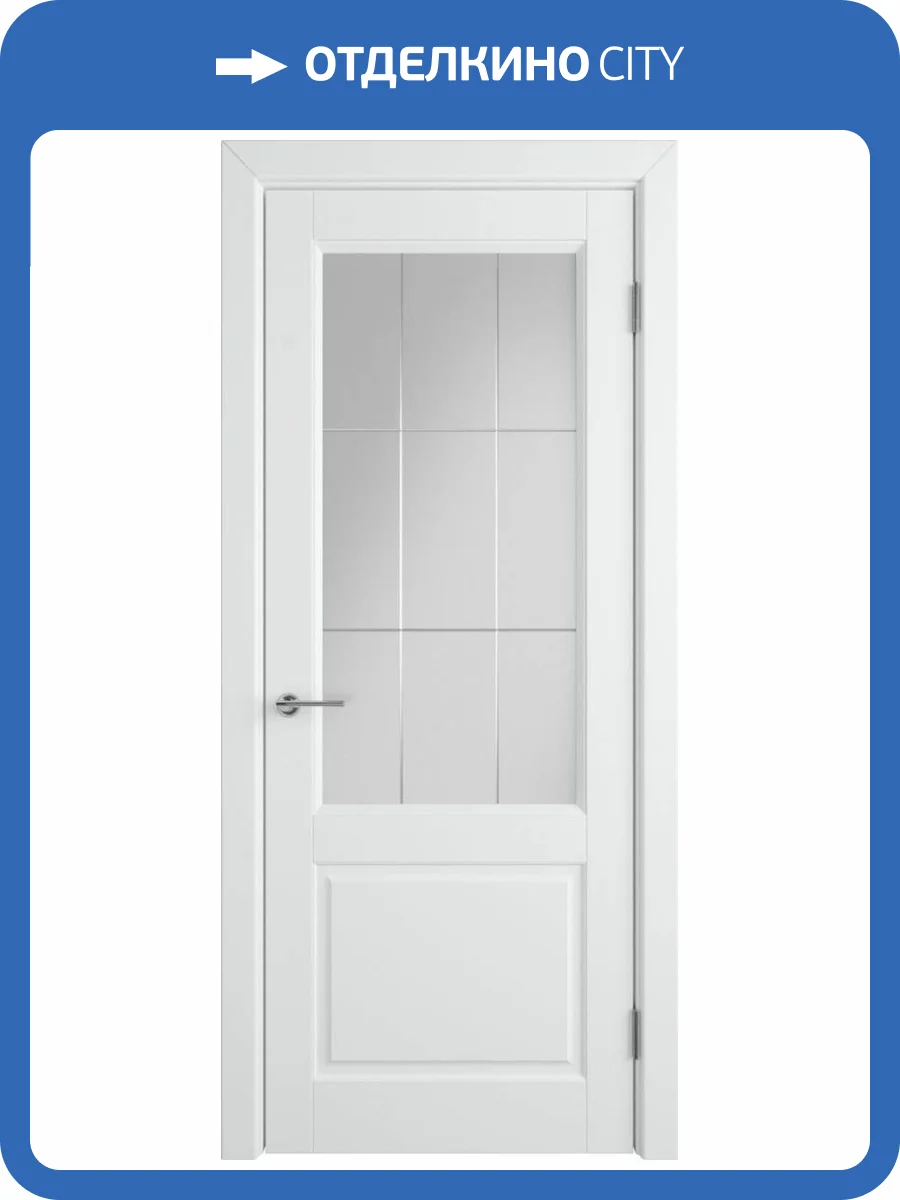 Межкомнатная дверь Владимирская Фабрика Дверей Dorren Polar стекло Crystal Cloud 600x2000 фото 2