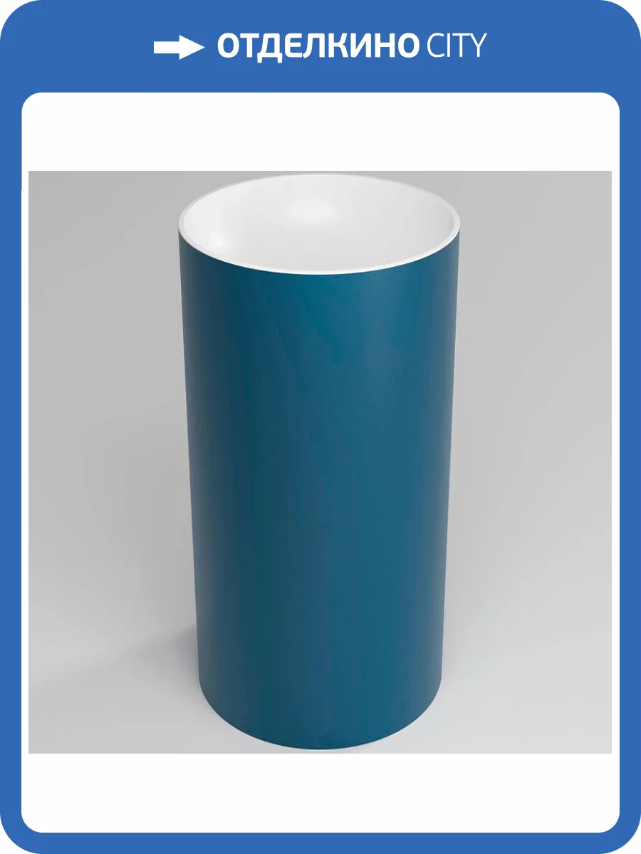 Раковина Plumberia Selection Misha Soft BD 45 см, бело-синяя матовая фото 8