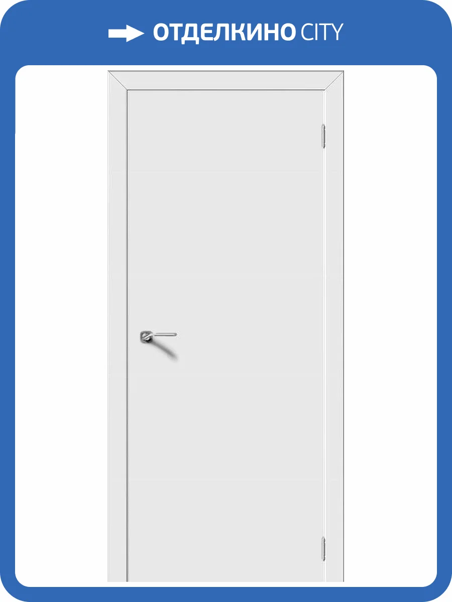 Межкомнатная дверь Verda эмаль Моно, глухая, белый 600x2000 фото 2