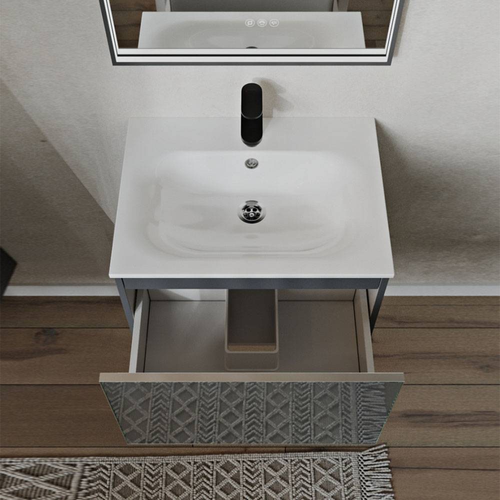 Тумба с раковиной Terminus Vega VEG10601701601OSL графит, 60x38 фото 2