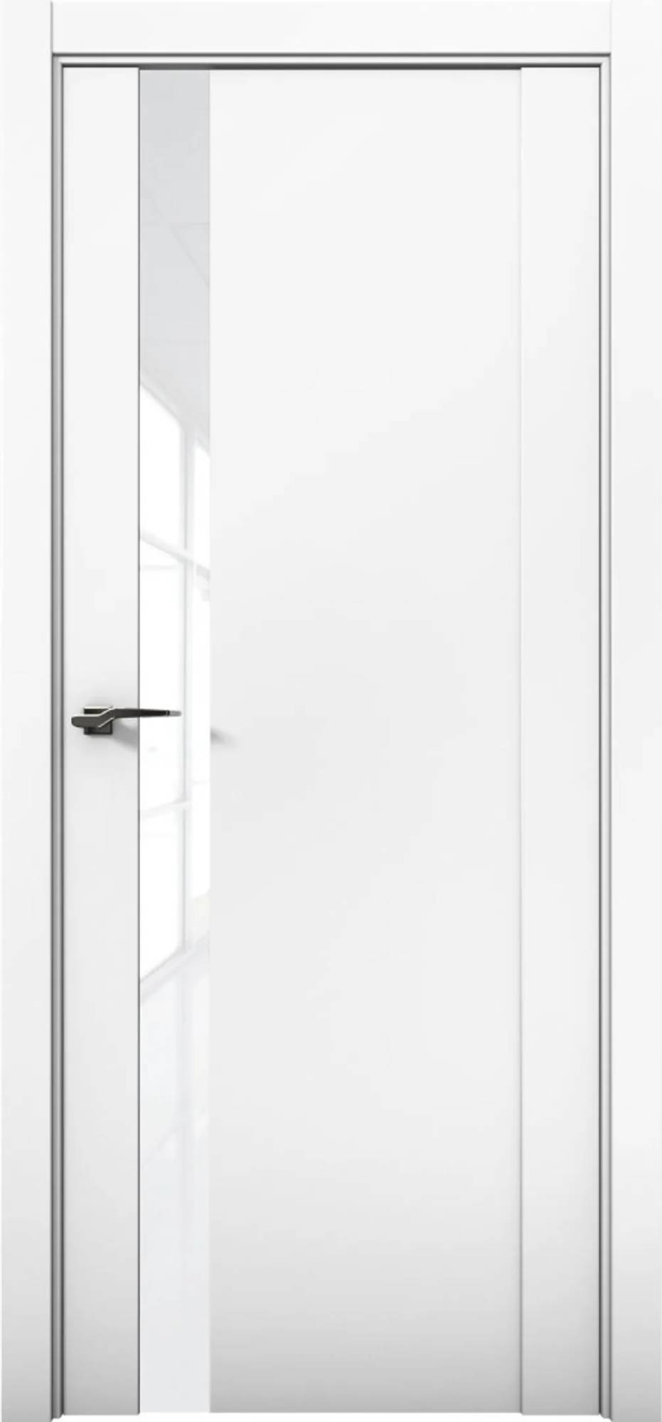 Межкомнатная дверь остекленная Brandoors Prime 07 Полотно Аляска, Стекло Белый лакобель 2000х800
