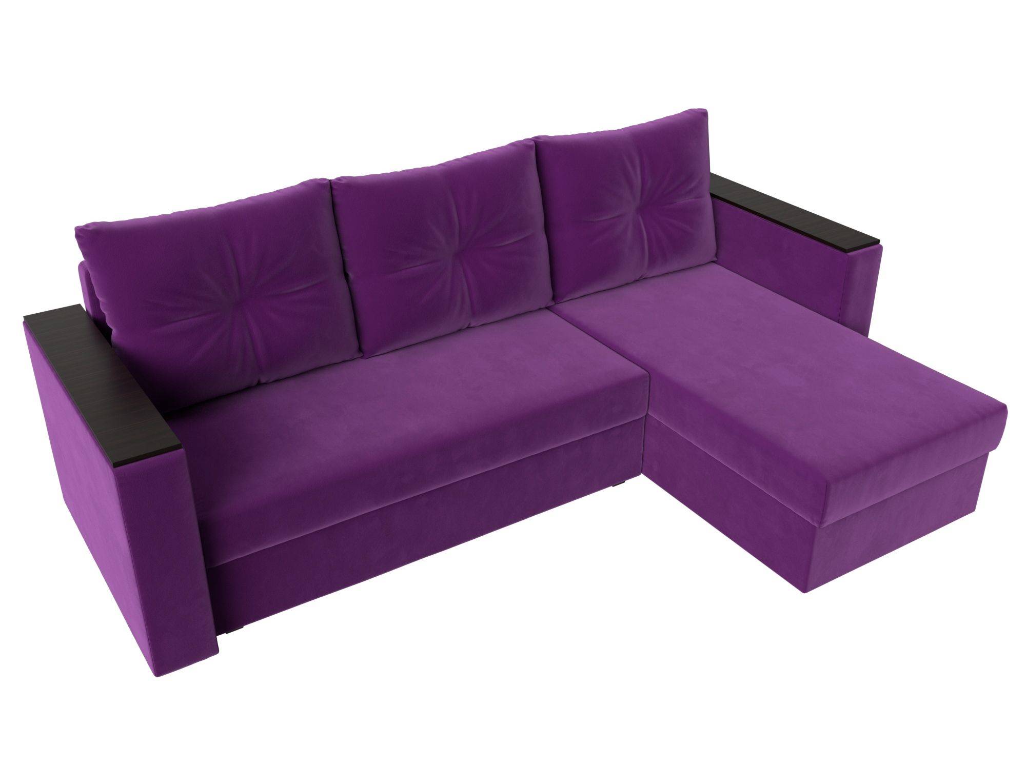 Диван угловой Лига диванов Атланта Лайт 117048 Фиолетовый Правый ...
