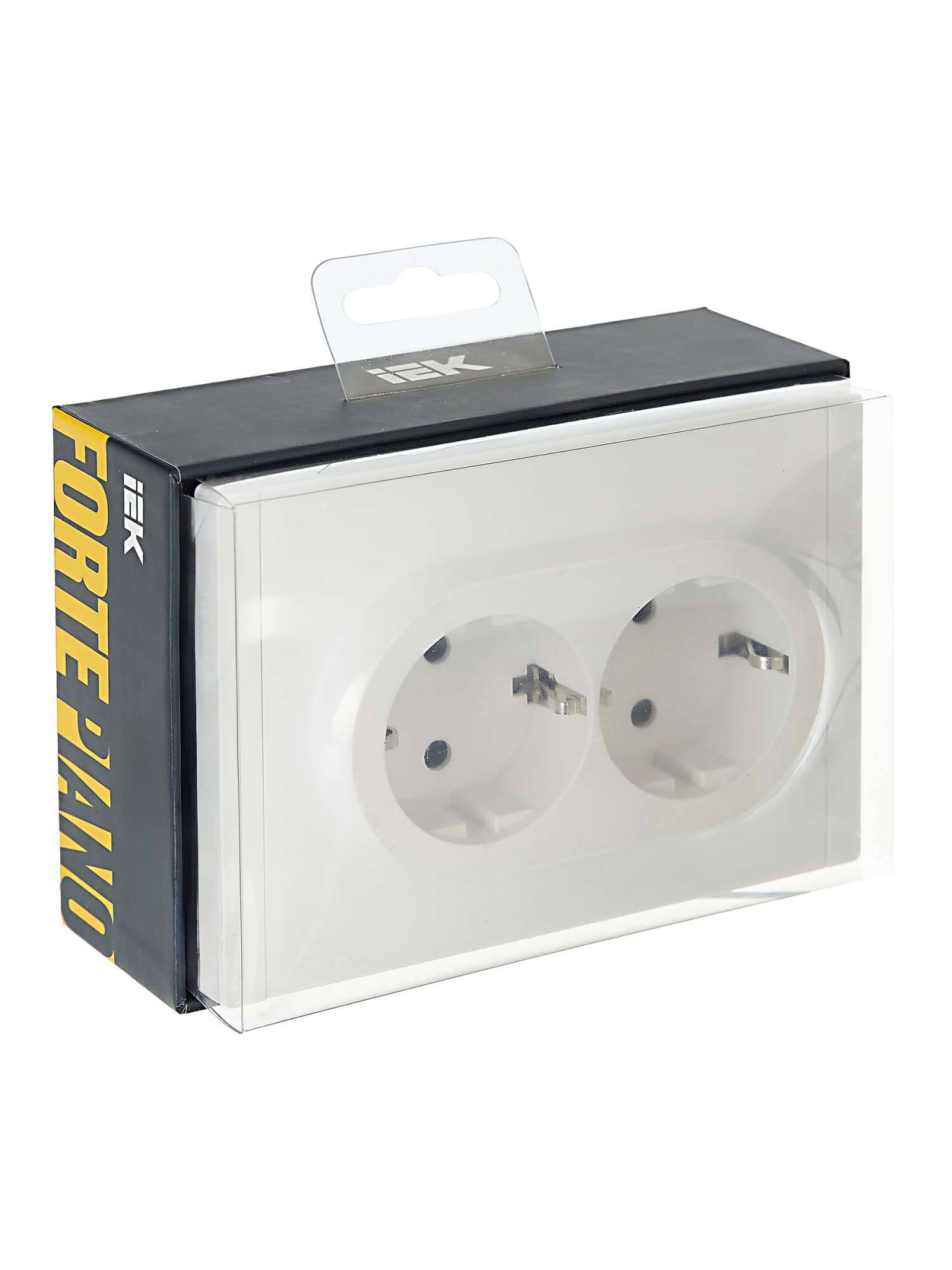 Розетка 2-местная с заземлением IEK Forte&Piano FP-R21-16-1-K01 белый фото 6