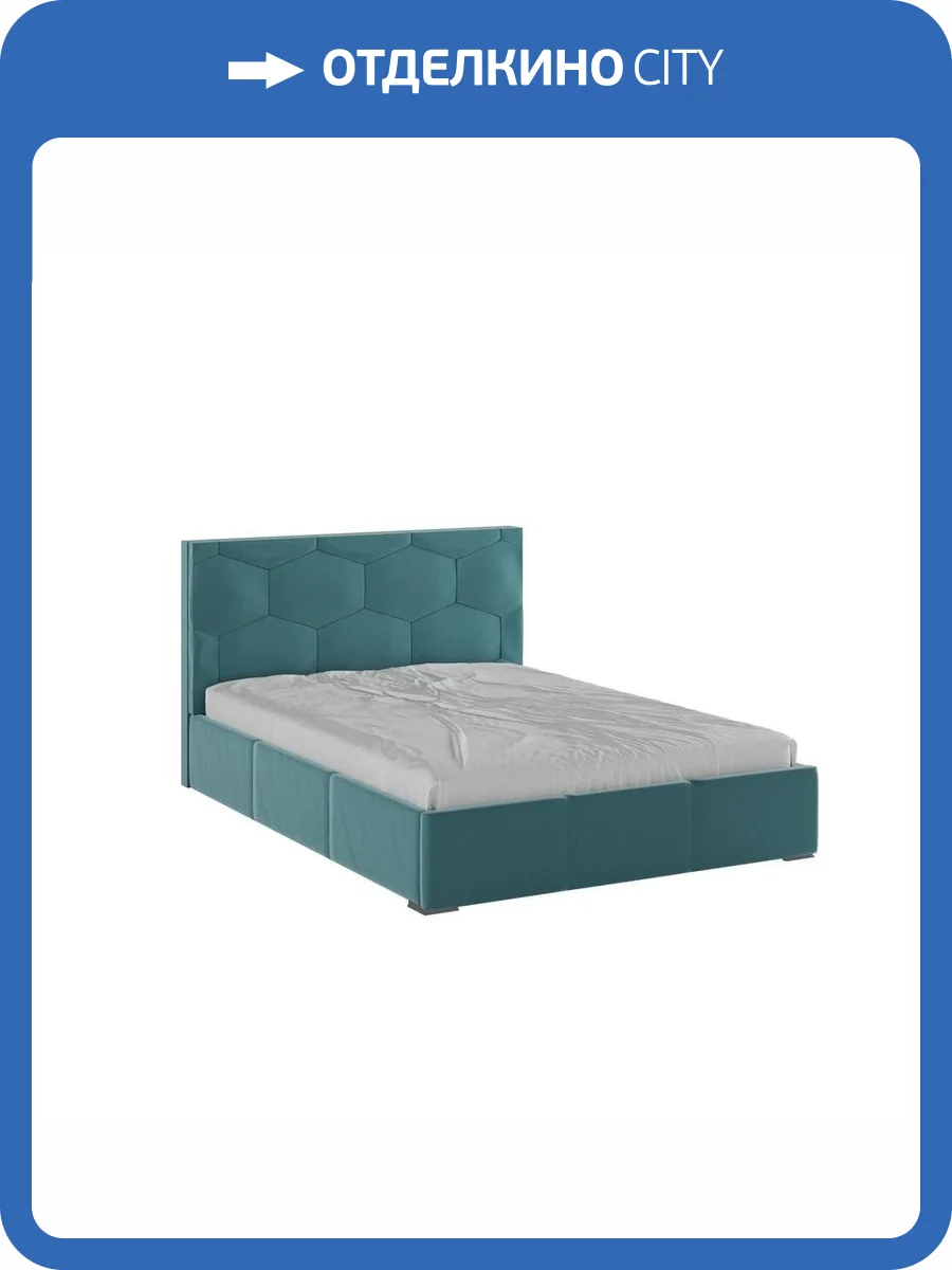 Кровать Домани Манука Н00186743 бирюзовый, с ортопедическим основанием 140x200 фото 3
