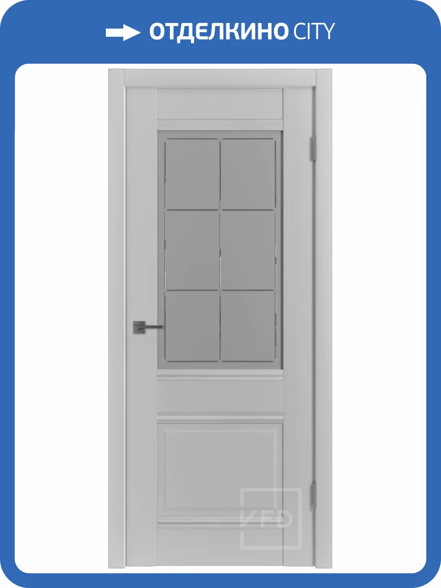 Межкомнатная дверь Владимирская Фабрика Дверей экошпон VFD Emalex EC 2, остекленная, серый Steel Crystal Cloud 800x2000 фото 2