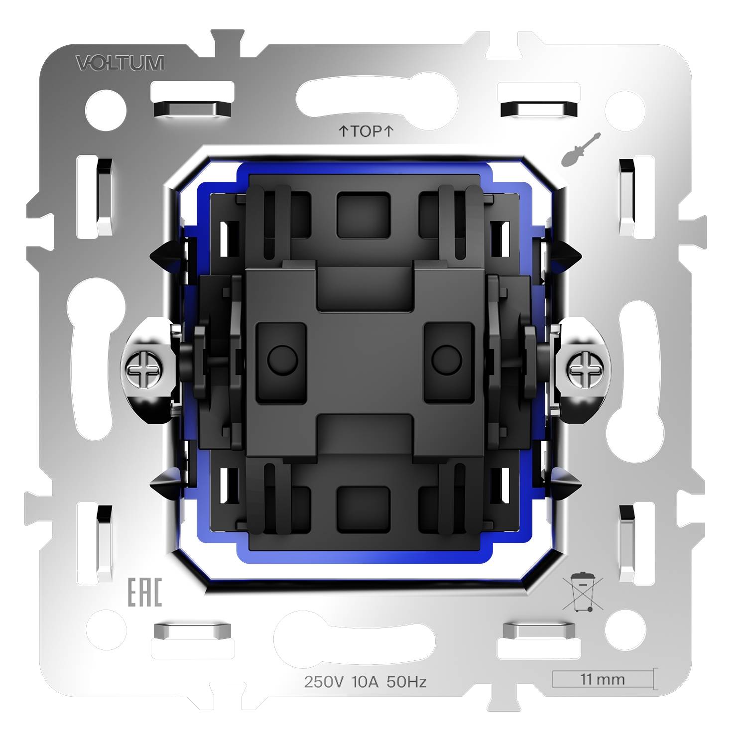 Механизм выключателя 1-клавишного перекрестного Voltum S70 VLS0105M фото 2