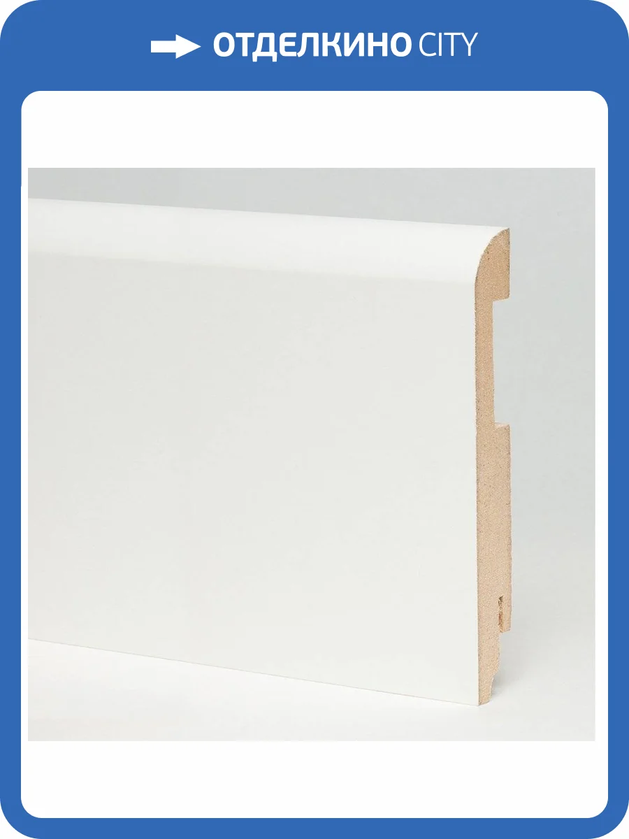 Плинтус МДФ TeckWood Прайм белый прямой глянцевый 2150х120х16 фото 2