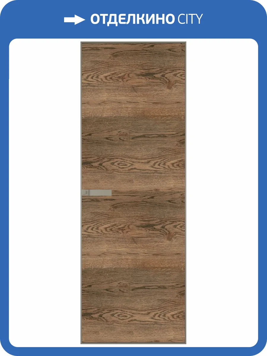 Межкомнатная дверь Profil Doors 1 AGN цвет профиля Никель матовый, алюминиевая панель орех 700x2000 фото 2