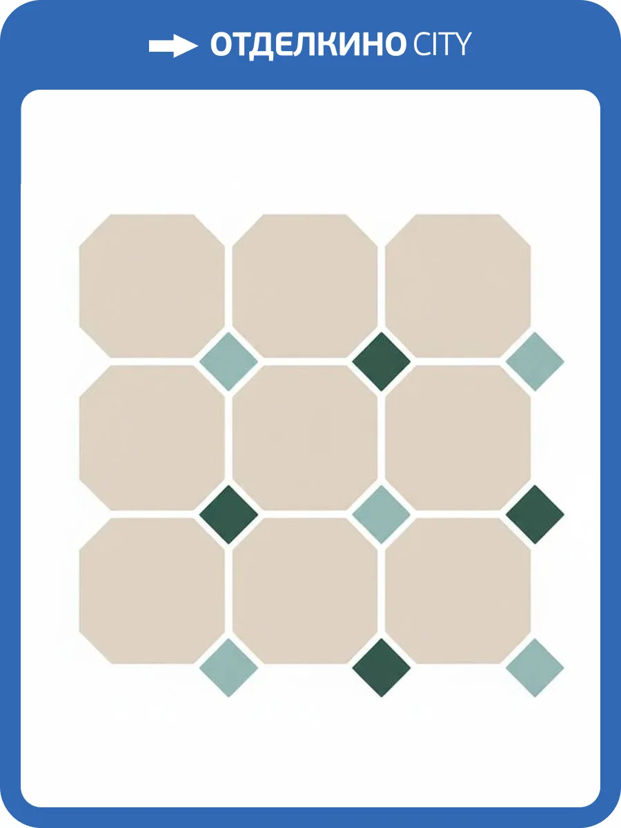 Декор Top Cer Octagon 4416OCT13+18-A White 16/Turquoise 13 + Green 18 Dots 30x30 фото 2
