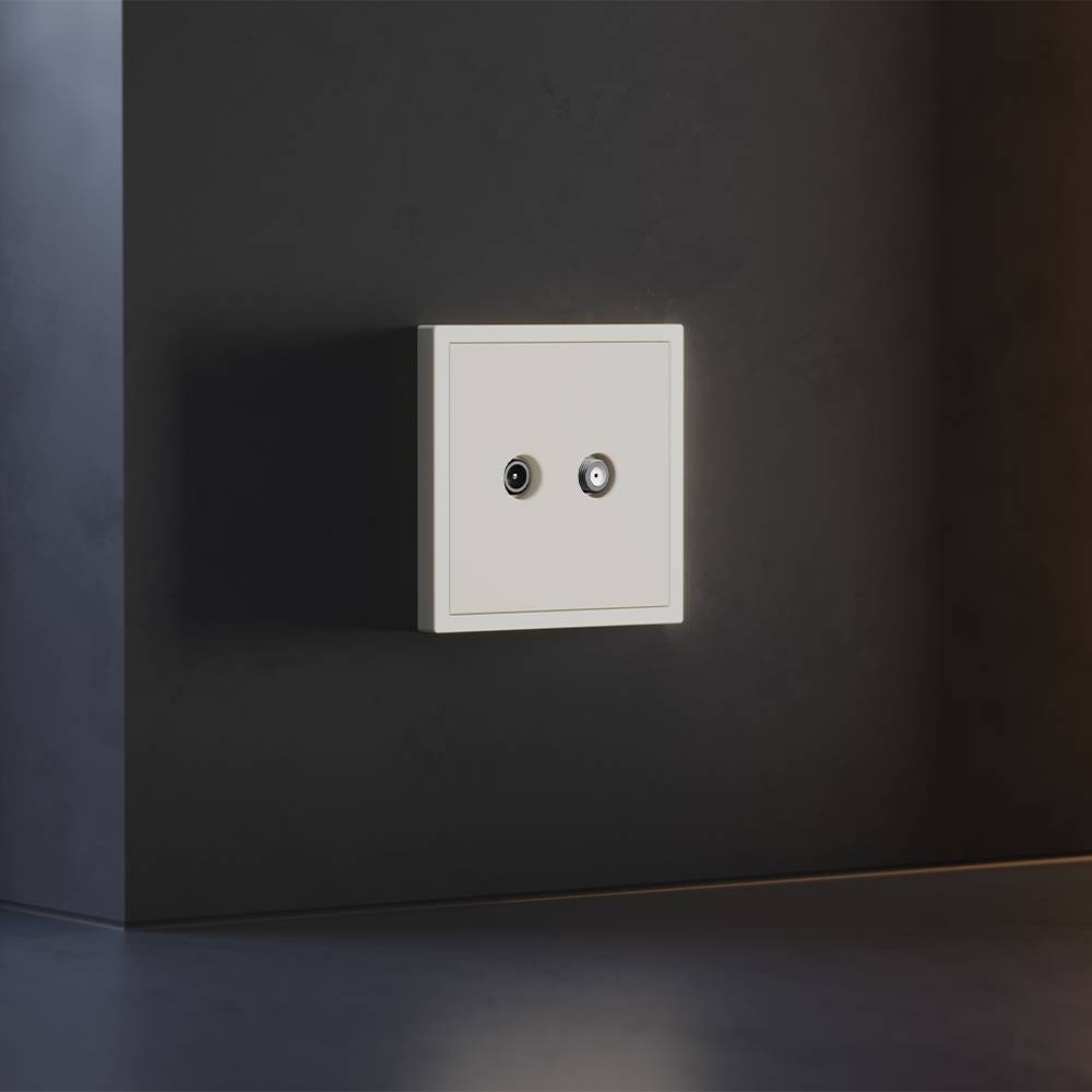 Лицевая панель для двойной ТВ розетки Voltum S70 VLS001613 хлопок фото 4