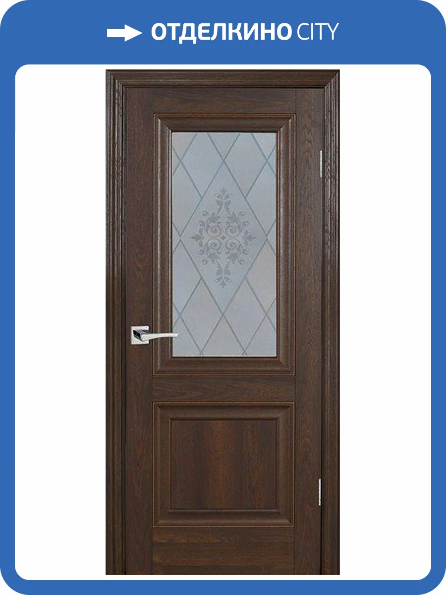 Межкомнатная дверь Profilo Porte экошпон PSB-27, остеклённая, дуб оксфорд темный 700x2000 фото 2