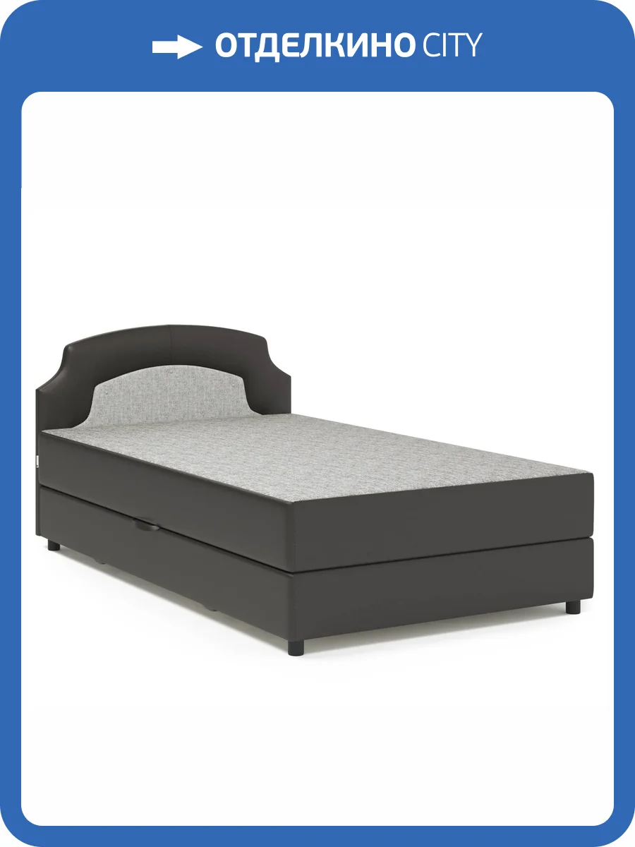 Кровать-тахта Шарм-Дизайн Шарм 104210617 120x198 экокожа шоколад и серый шенилл фото 5