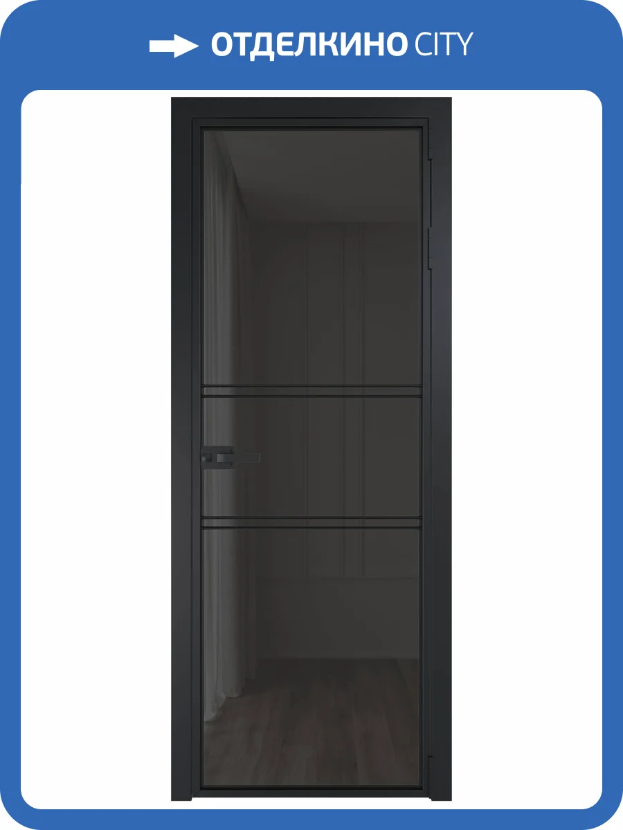 Межкомнатная дверь Profil Doors 2 AX цвет профиля Черный, стекло безопасное 6 мм тонированное 700x2000 фото 2