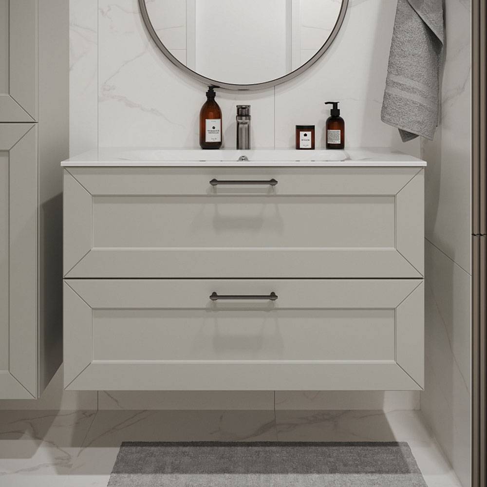 Тумба с раковиной Terminus Victoria VIC101002900301O белый, 100x62