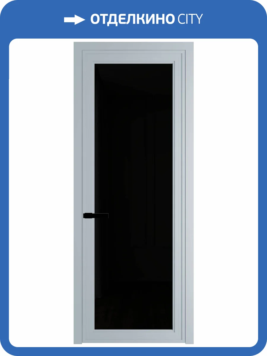 Межкомнатная дверь Profil Doors 1 AGP цвет профиля Серебро, стекло безопасное 6 мм черный триплекс 800x2000 фото 2