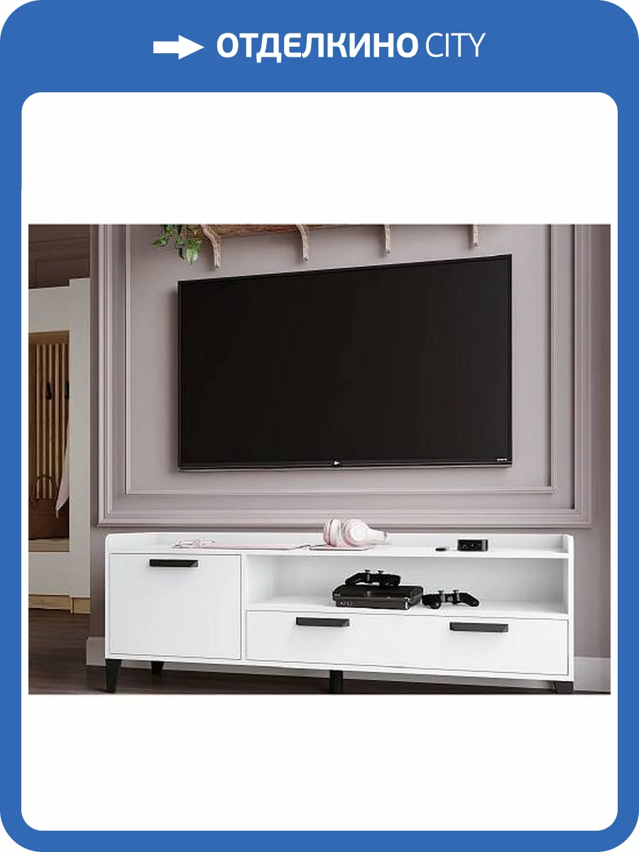 Тумба под ТВ ТЭКС Парус 00-00142953 белый фото 2