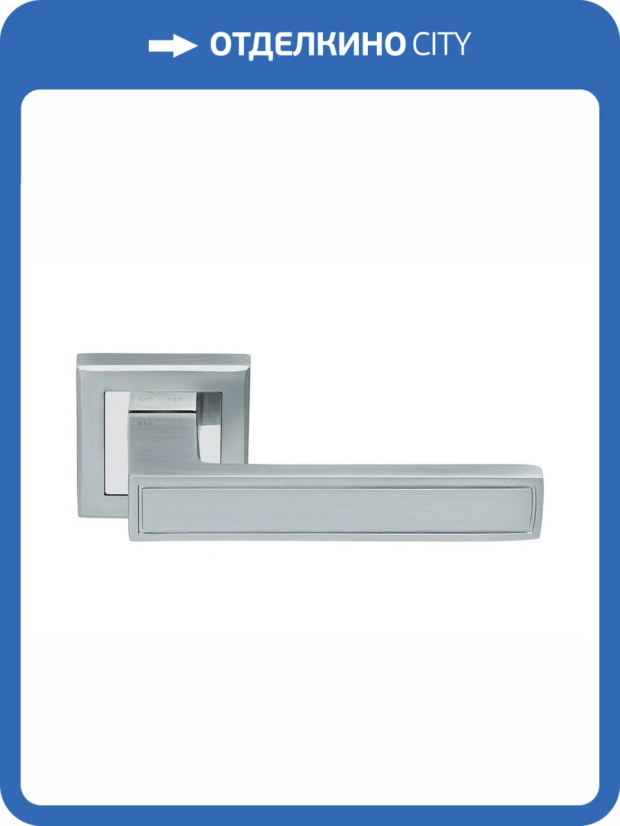 Дверная ручка Rucetti RAP 23-S SC/CP мат.хром/хром фото 3