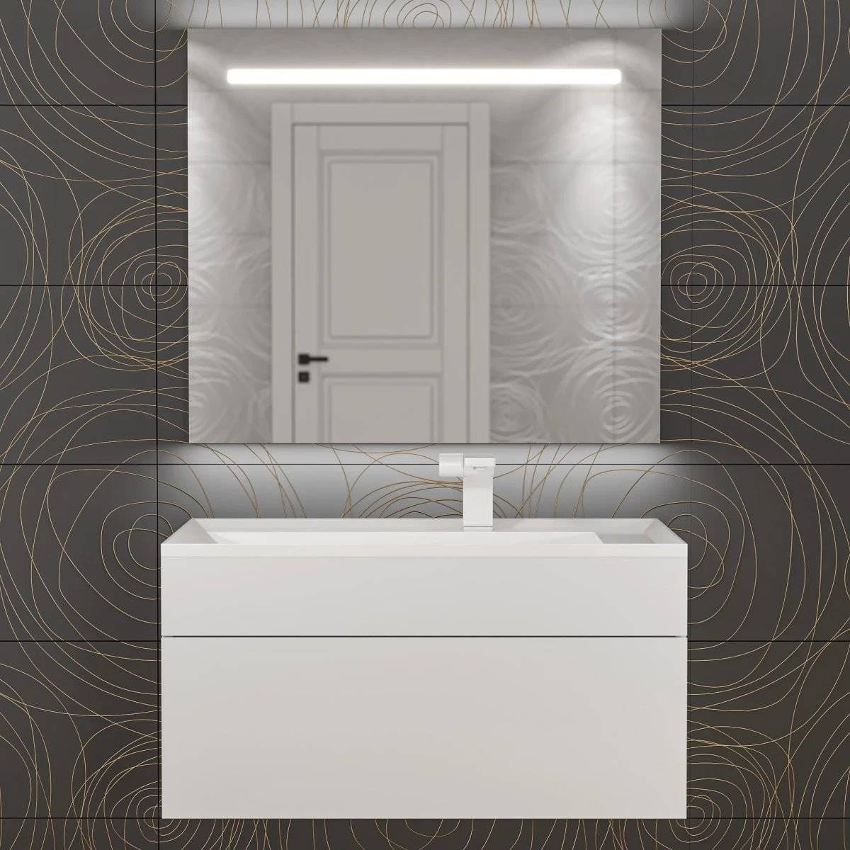 Раковина Uperwood Lotus 35490000000 белая глянцевая, 80x50 фото 5