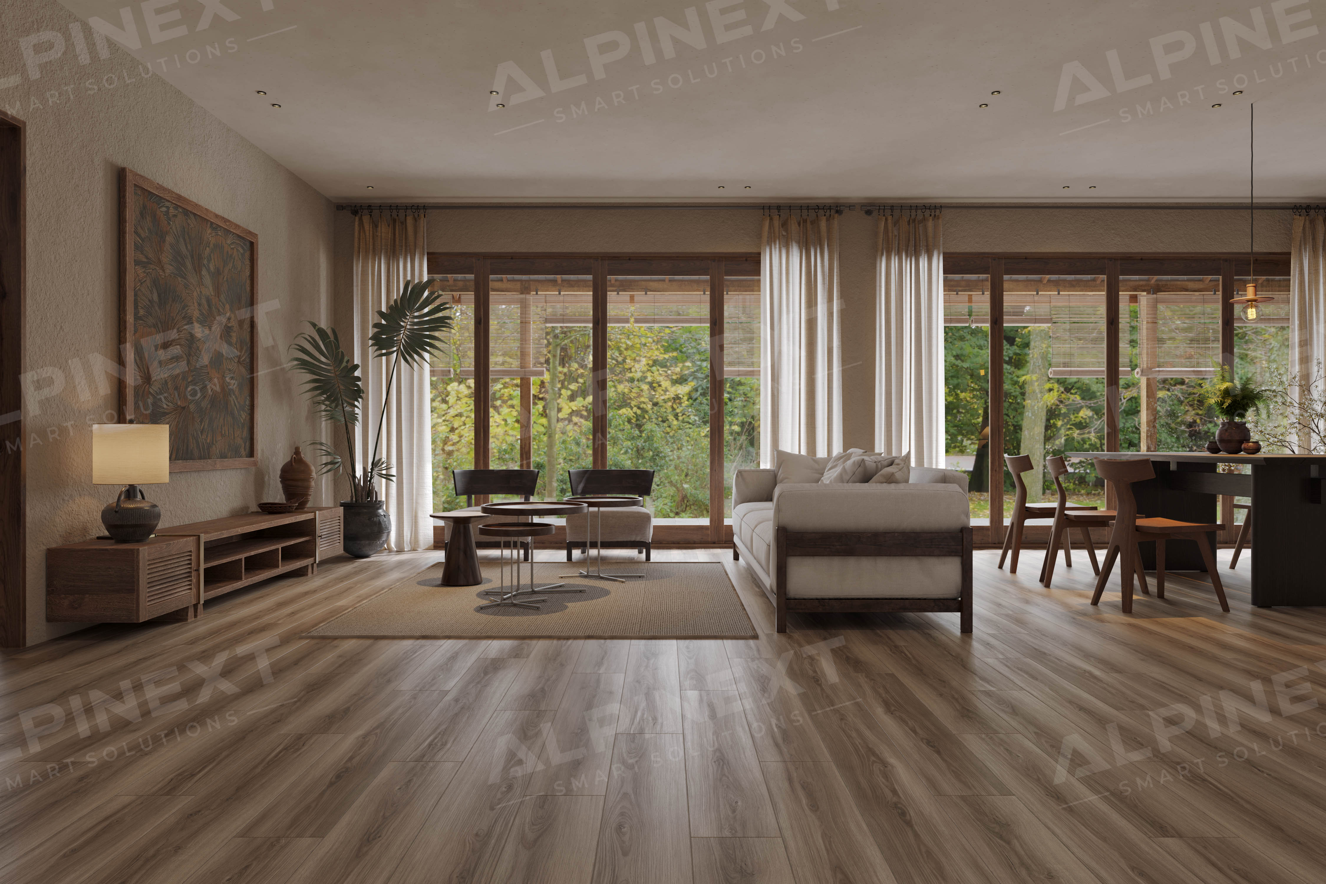 Ламинат Alpinext Quick Style 8/33 4V LF601-07 Орех американский 1218x198 фото 3
