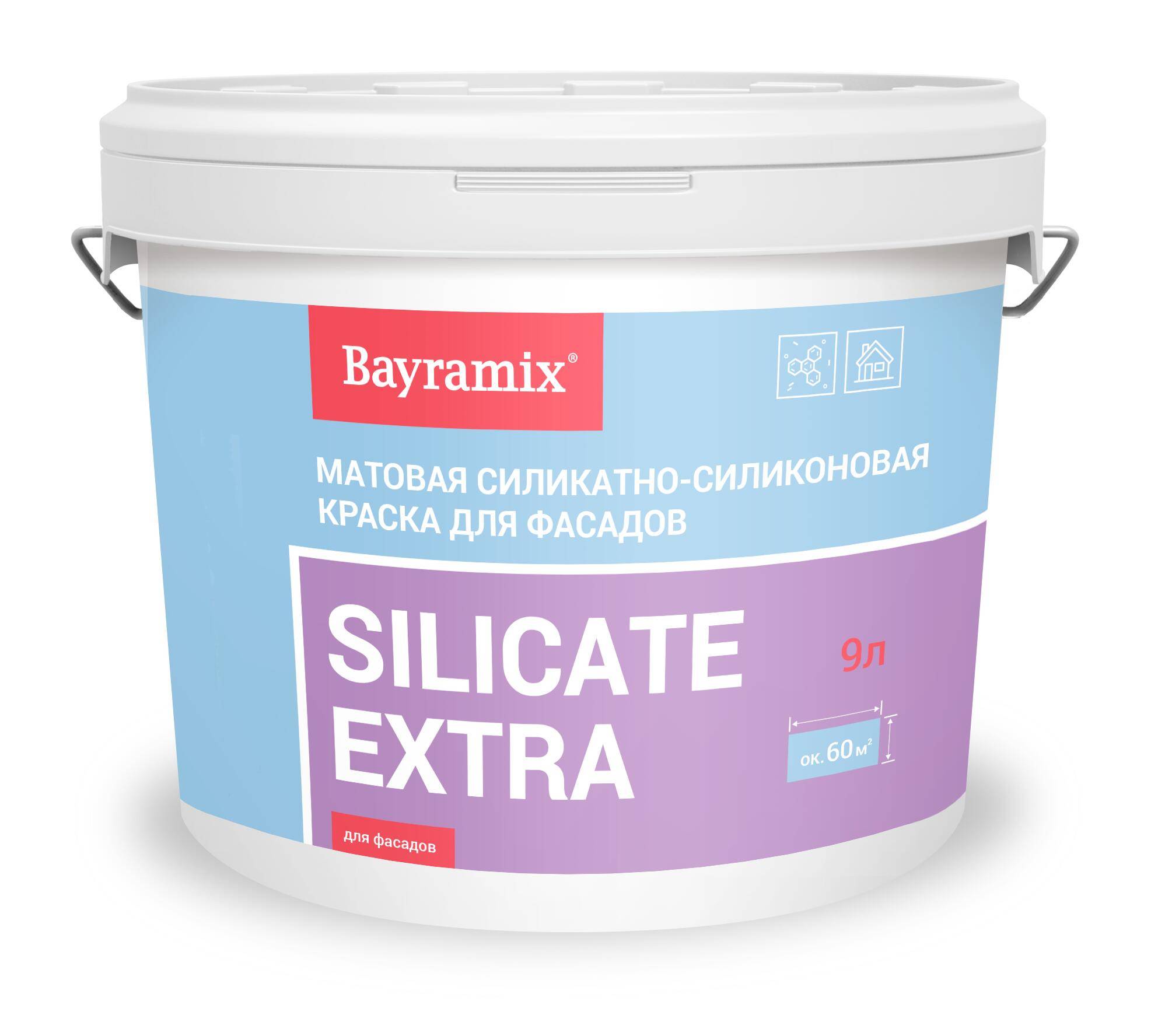 Краска фасадная силикатно-силиконовая Bayramix Silicate Extra 518 9л