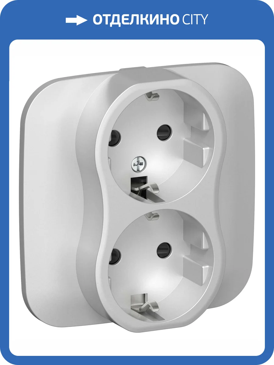 Розетка 2-местная с заземлением и шторками IEK Flite FI-R24A-16-1-K47 алюминий фото 2