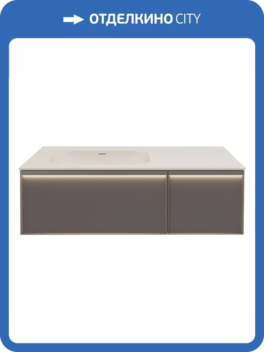 Тумба под раковину Vincea Elise 1200 VMC-4EL120MG-L подвесная, серый матовый фото 3